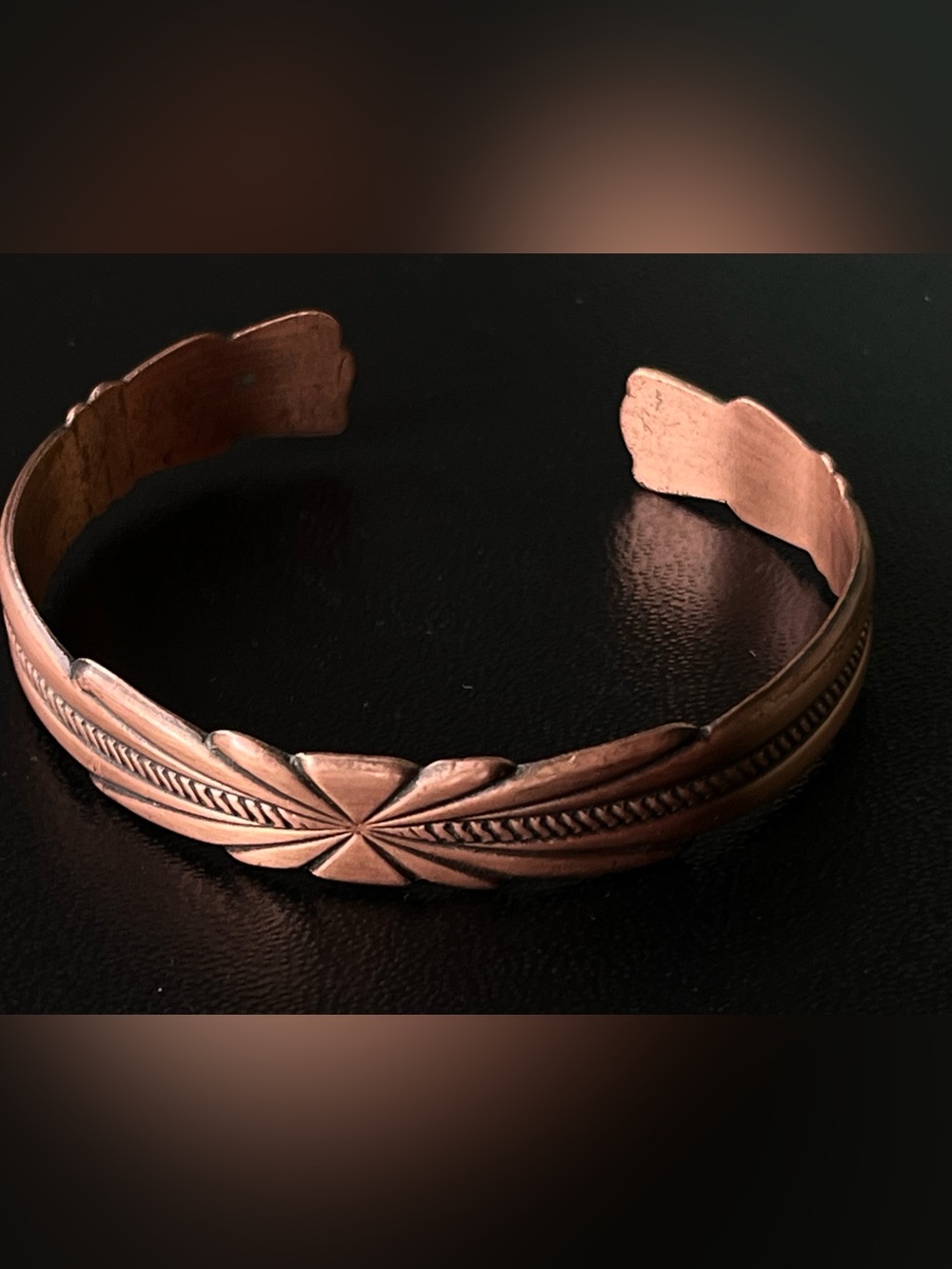 Vintage Southwestern Solid Copper Cuff Bell Trading Post